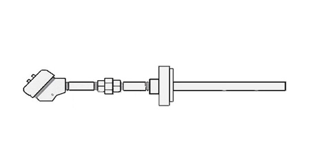 XP Thermocouple or RTD Assembly with Drilled Bar Stock Flanged Thermowell
